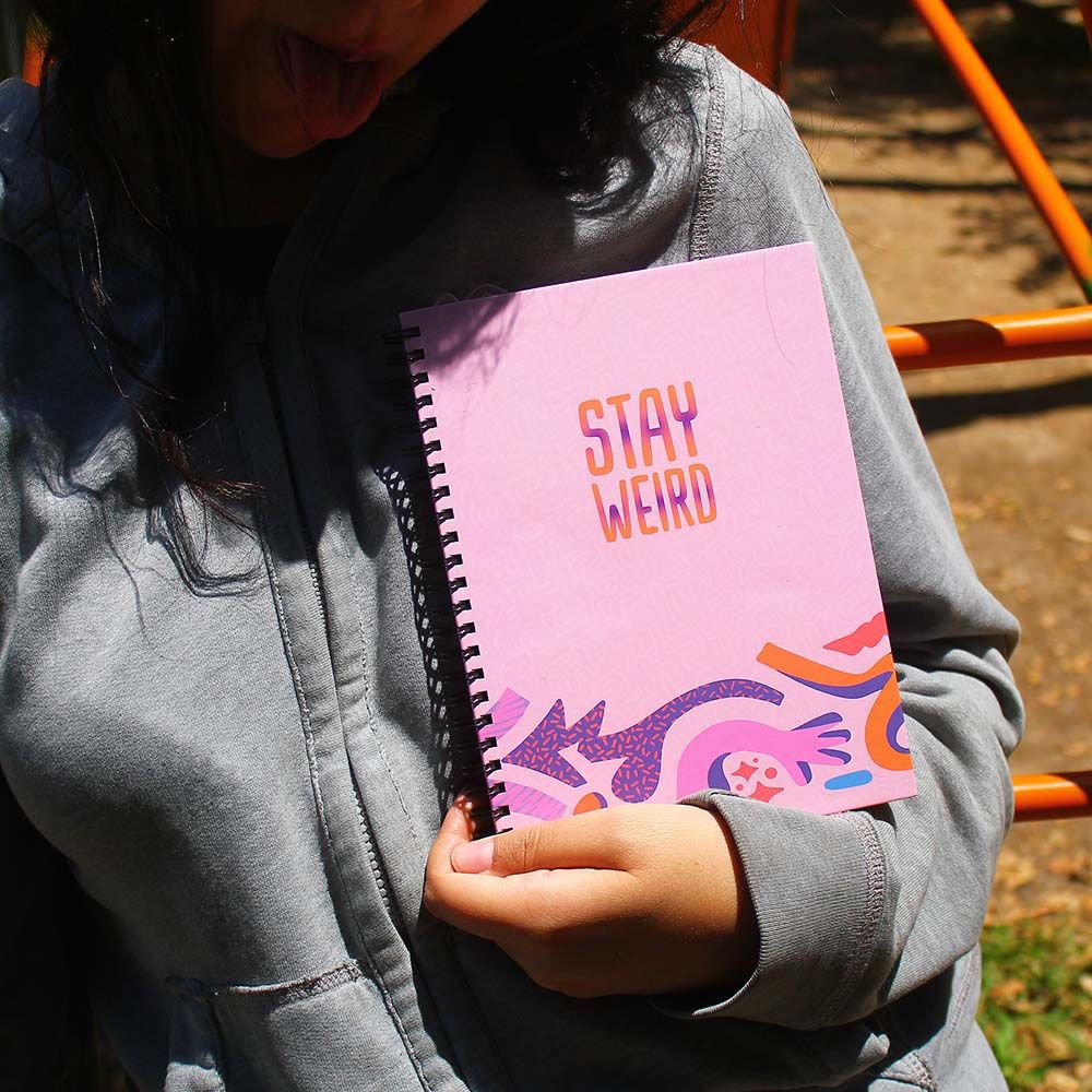 Everythink - Stay Weird - Hardcover Notebook - Pink