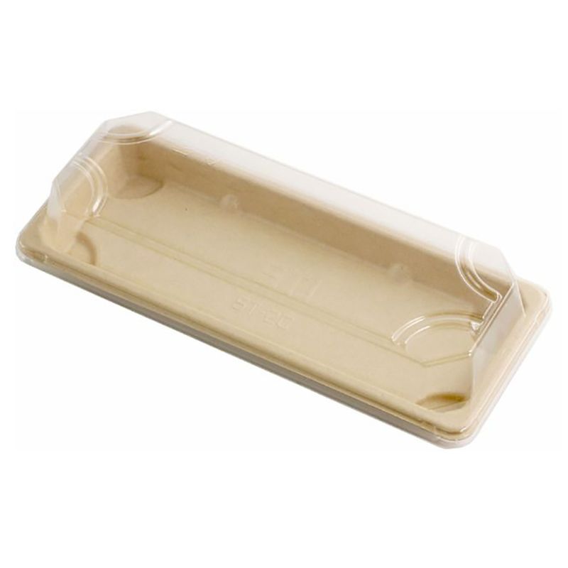 Ecoway - Rectangular Disposable Serving Plates - 100pcs - Brown