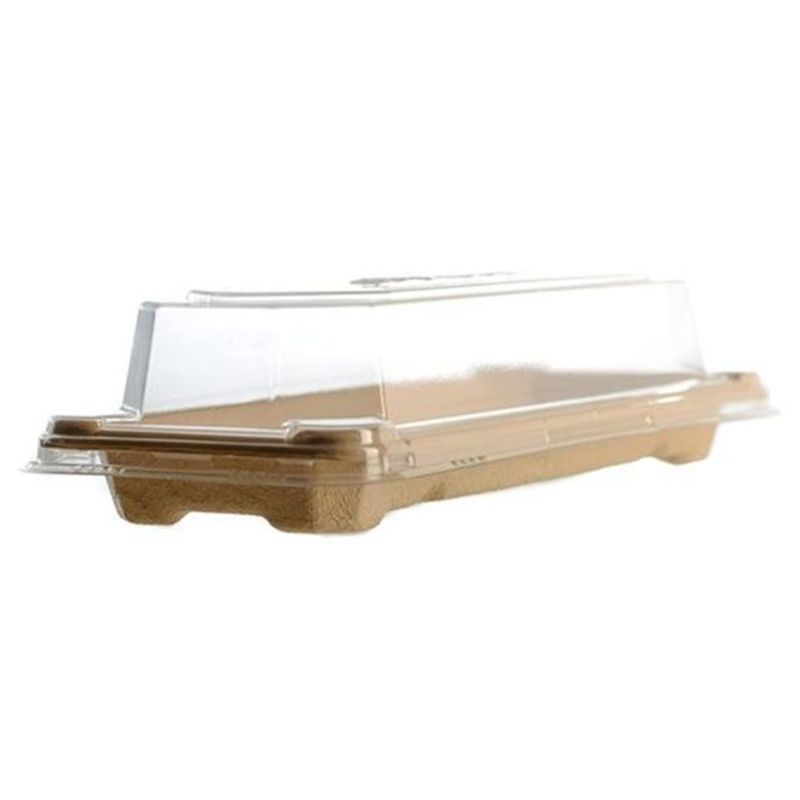 Ecoway - Rectangular Disposable Serving Plates - 100pcs - Brown