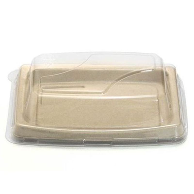 Ecoway - Rectangular Disposable Serving Plates - 100pcs - Brown