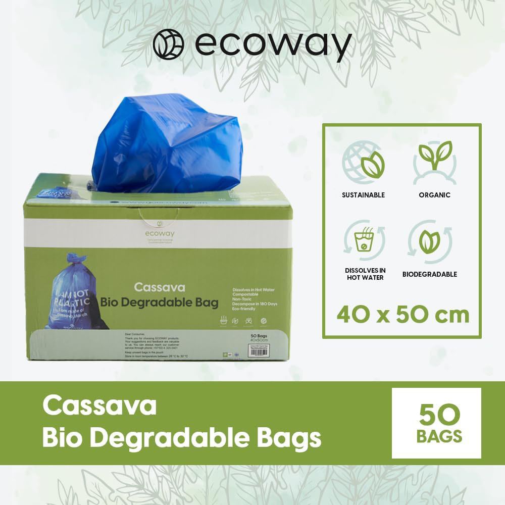 Ecoway - Disposable Garbage Bag - 50pcs - 40 X 50 cm - Blue