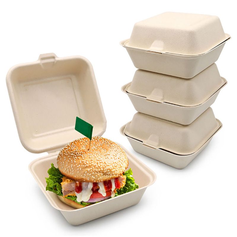 Ecoway - Take Out Food Containers - 6 X 6 cm - 100pcs - Brown