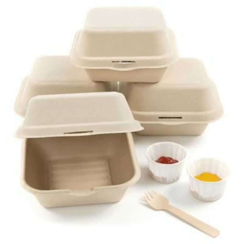 Ecoway - Take Out Food Containers - 6 X 6 cm - 100pcs - Brown