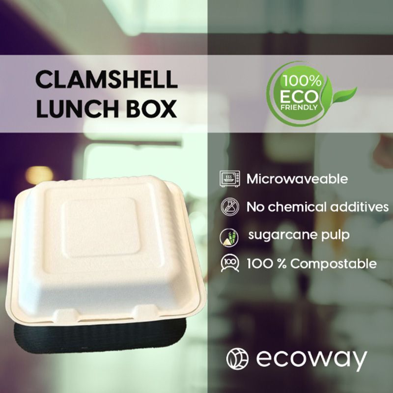 Ecoway - 100% Compostable Take Out Food Containers - 6 X 6 cm - 100pcs