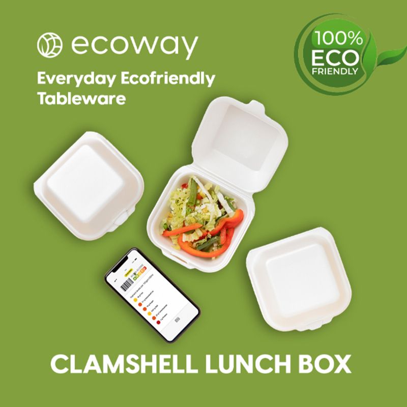 Ecoway - 100% Compostable Take Out Food Containers - 6 X 6 cm - 100pcs