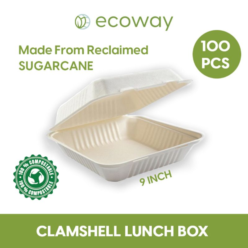 Ecoway - 100% Compostable Take Out Food Containers - 6 X 6 cm - 100pcs