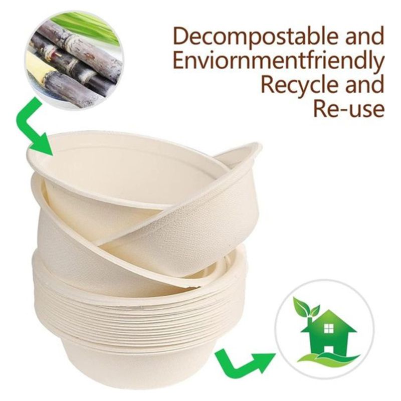 Ecoway - 100% Compostable Heavy Duty Bowl - 100pcs - White