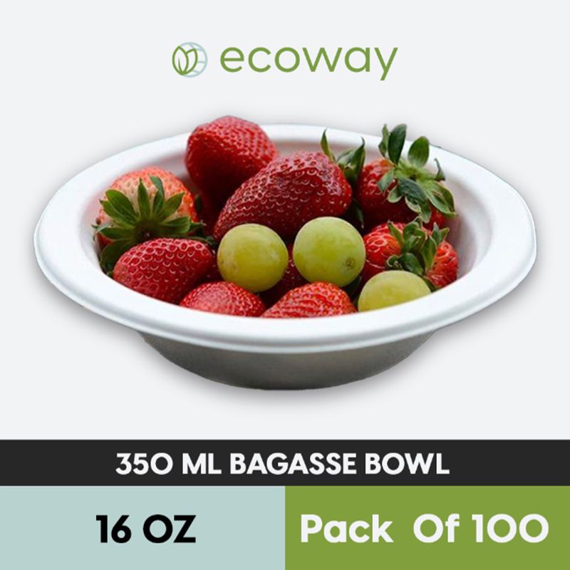 Ecoway - 100% Compostable Heavy Duty Bowl - 100pcs - White