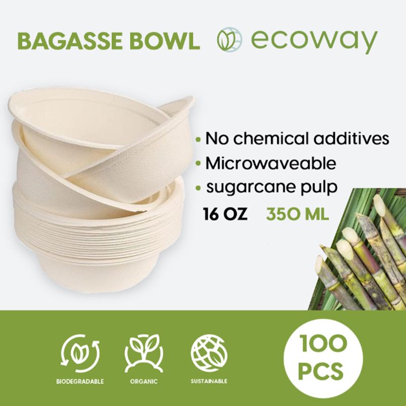 Ecoway - 100% Compostable Heavy Duty Bowl - 100pcs - White