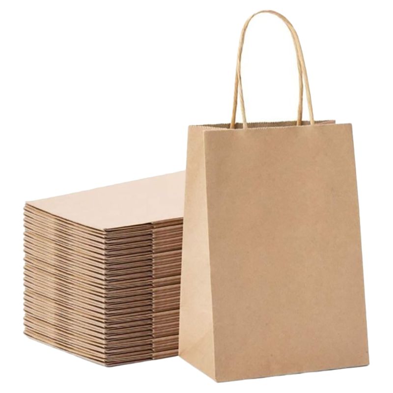 Ecoway - Paper Gift Bags w/ Handles Bulk - Xl - 100pcs - White