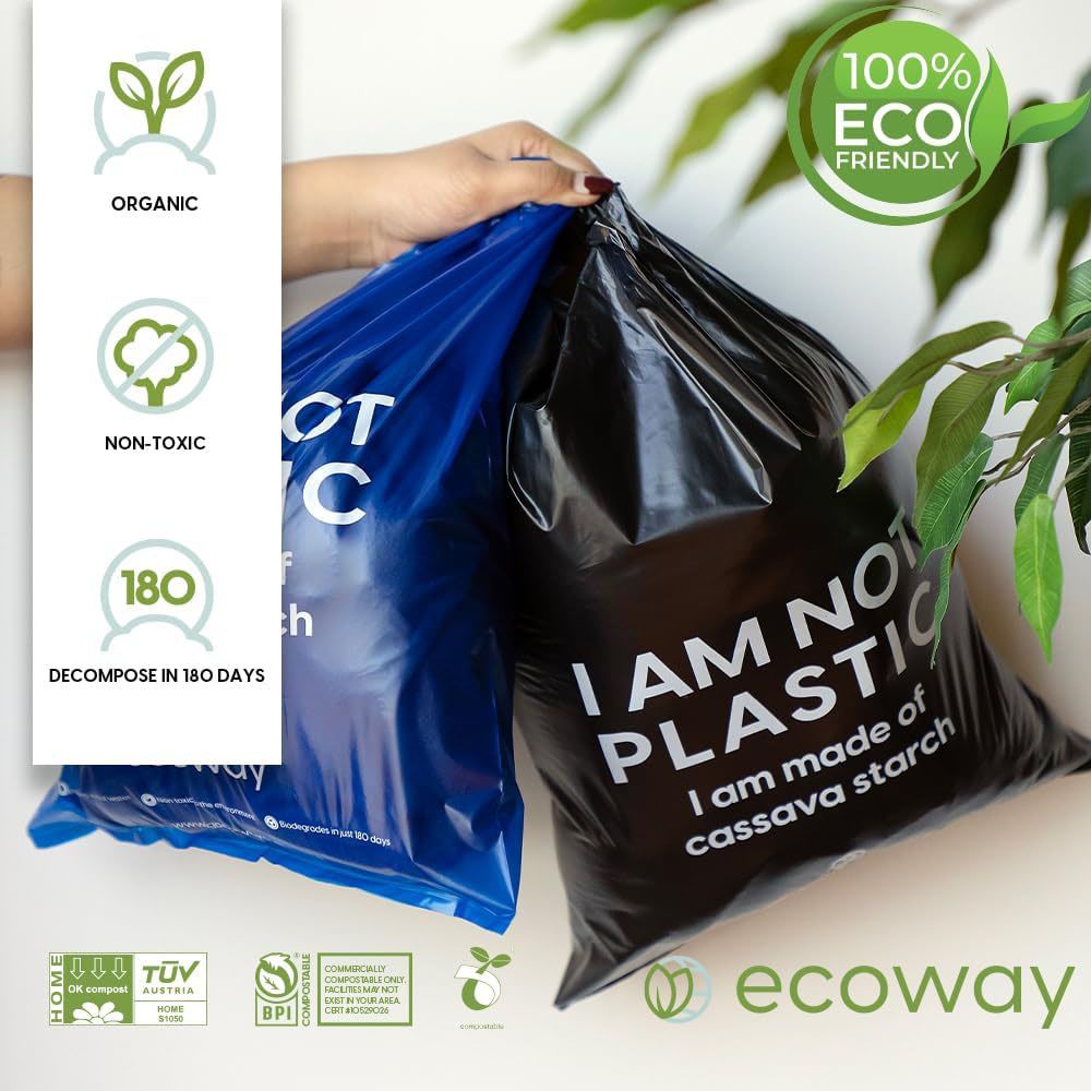 Ecoway - Bio-Degradable Disposable Garbage Bag - 60 X 70 cm - Black