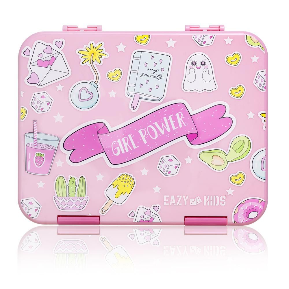 Eazy Kids - Bento Lunch Box w/ Sandwich Cutter Set - Girl Power