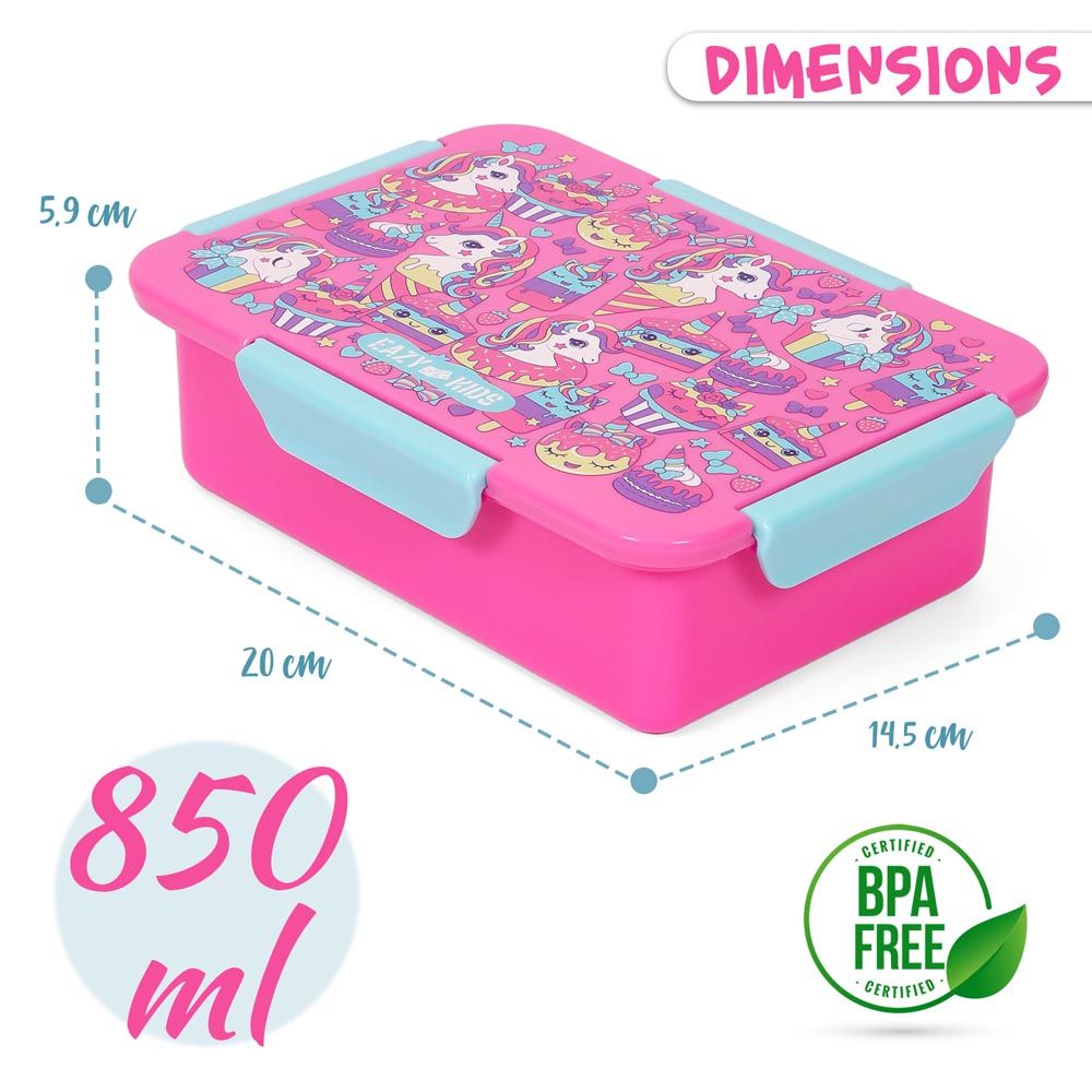 Eazy Kids - Unicorn Desert Lunch Box 850ml - Pink