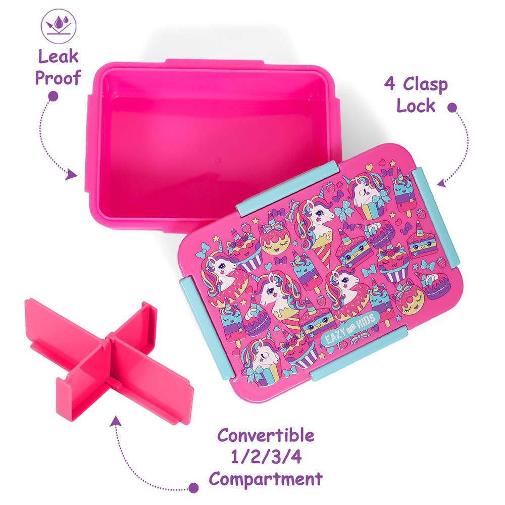 Eazy Kids - Unicorn Desert Lunch Box 850ml - Pink