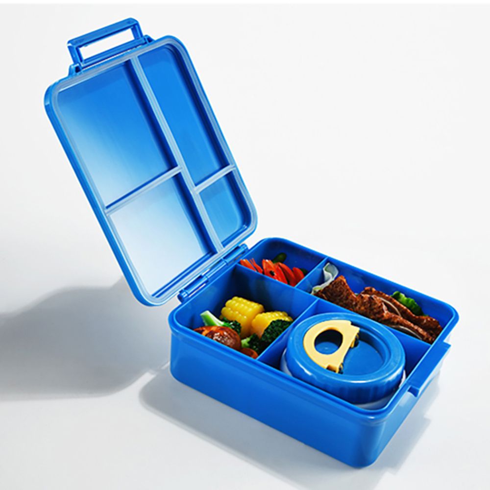 Eazy Kids - Jumbo Bento Lunch Box w/ Insulated Jar - Blue