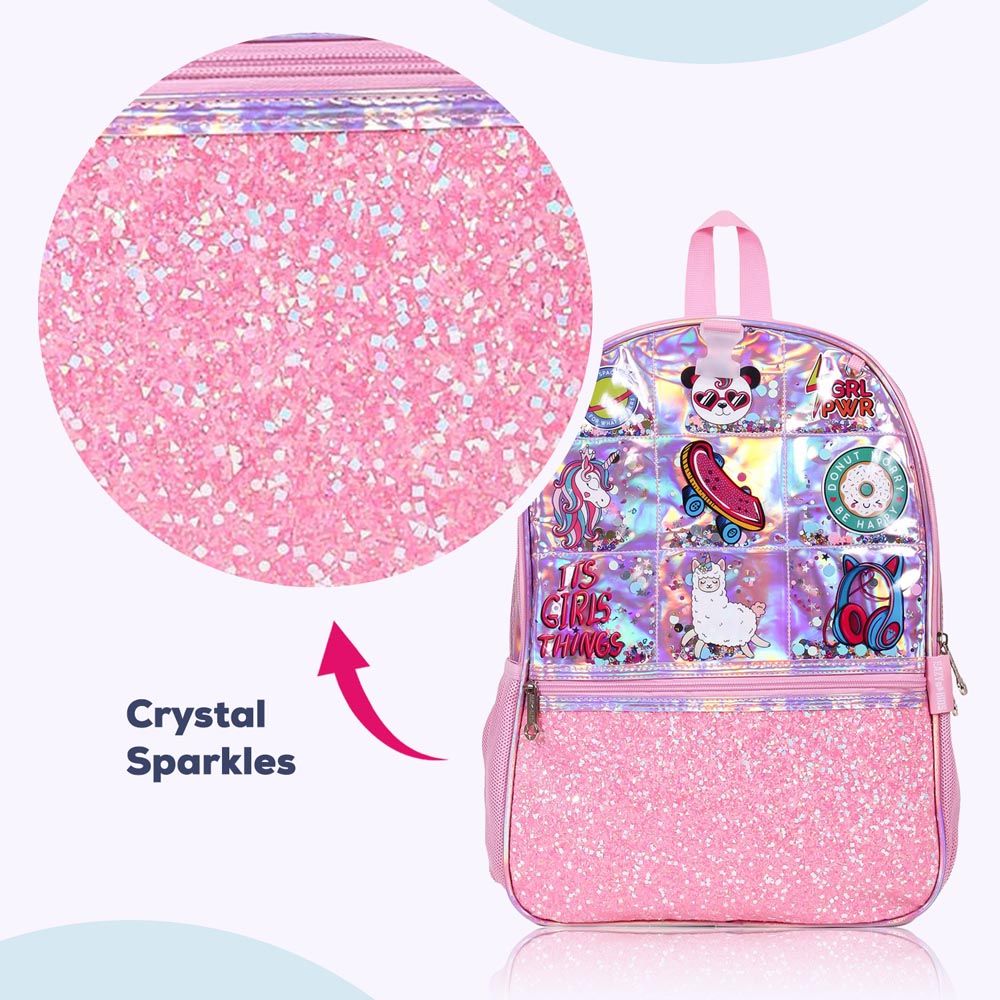 Eazy Kids - Backpack 17-Inch w/ Lunch Bag & Pencil Case - Girl Things