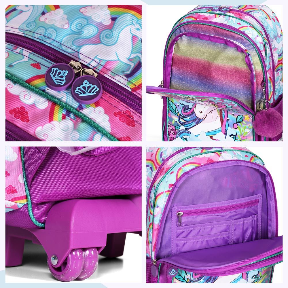 Eazy Kids - Backpack 17-Inch w/ Lunch Bag, Activity Bag & Pencil Case - Unicorn