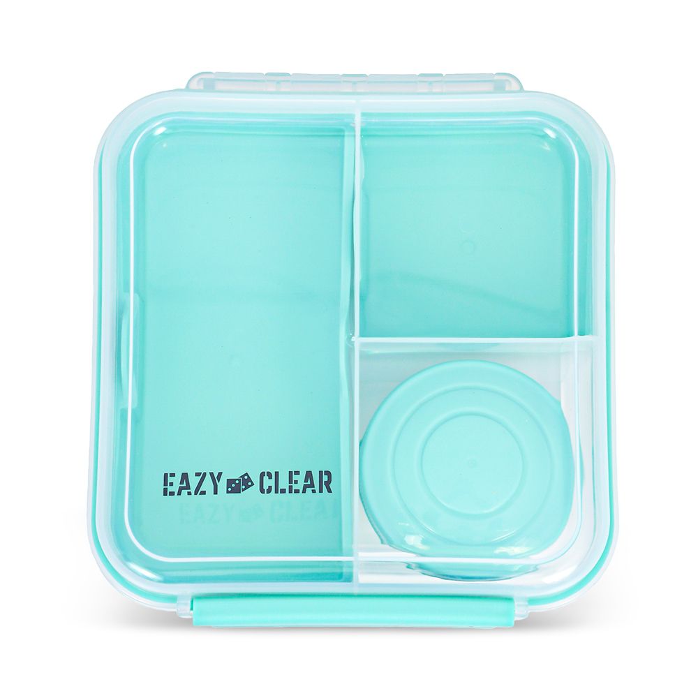 Eazy Kids - 5 Compartment Convertible Bento Lunch Box With Gravy Bowl - Green