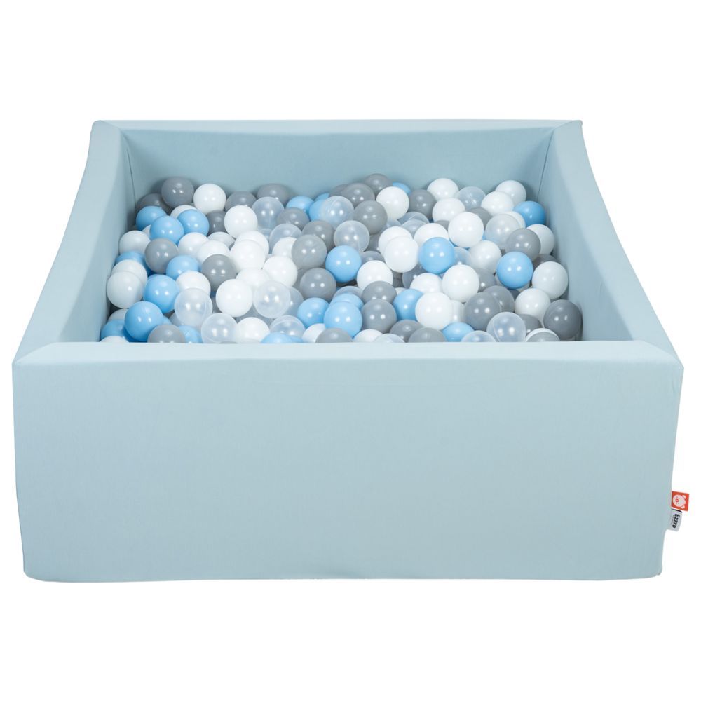 Ezzro - Square Ball Pit 120x120x50 w/ 400 Balls - Pale Blue