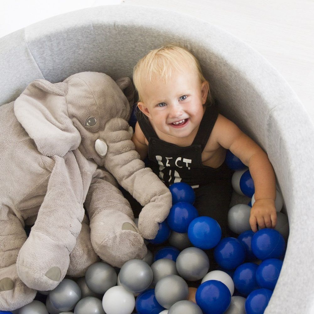 Ezzro - Round Ball Pit 100 x 40cm W/200 Balls(Baby Pink, Light Grey, Pearl)