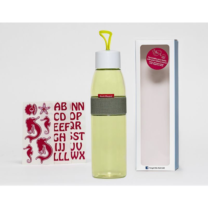 Forget Me Not Water Bottle Ellipse 500ml - Lime Mermaid