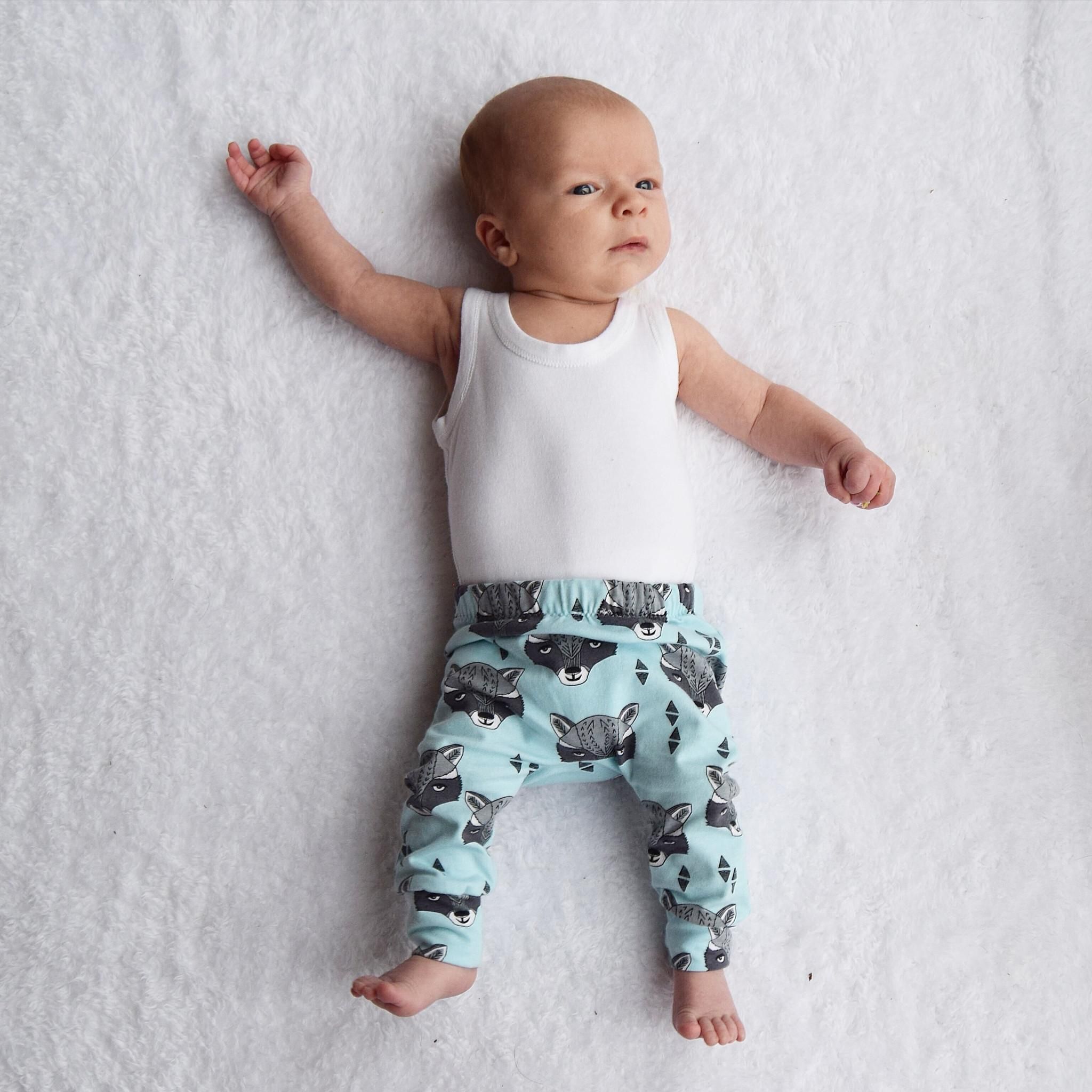 Fred & Noah Organic Blue Racoon Print Leggings