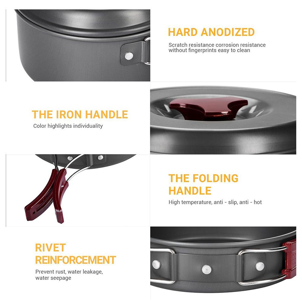 King Camp - Climber I - Hard-Anodized Cookware 7pc-Set