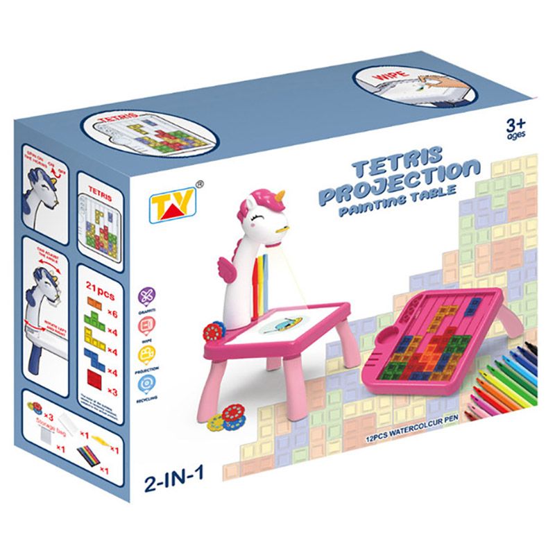 Family Center - Tetris Projection Painting Table - Blue