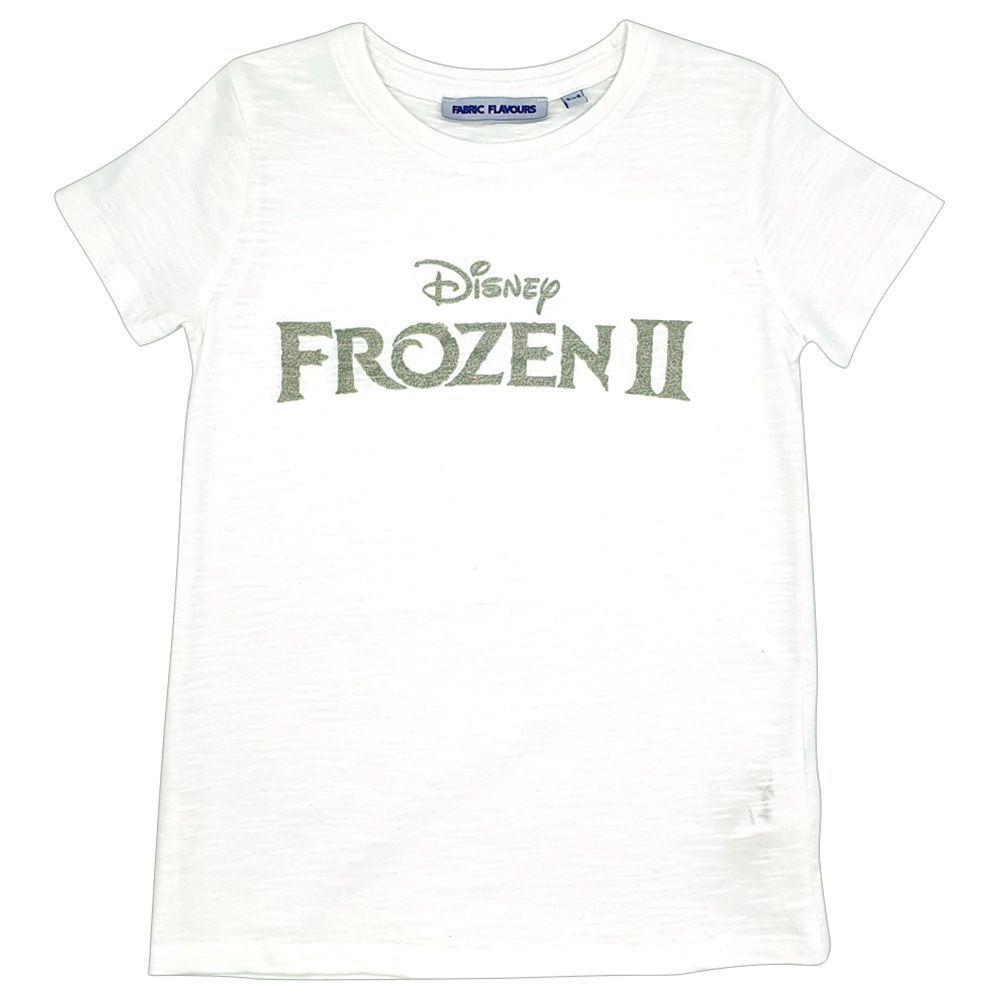 Fabric Flavours - Frozen 2 Glitter Logo T-Shirt White