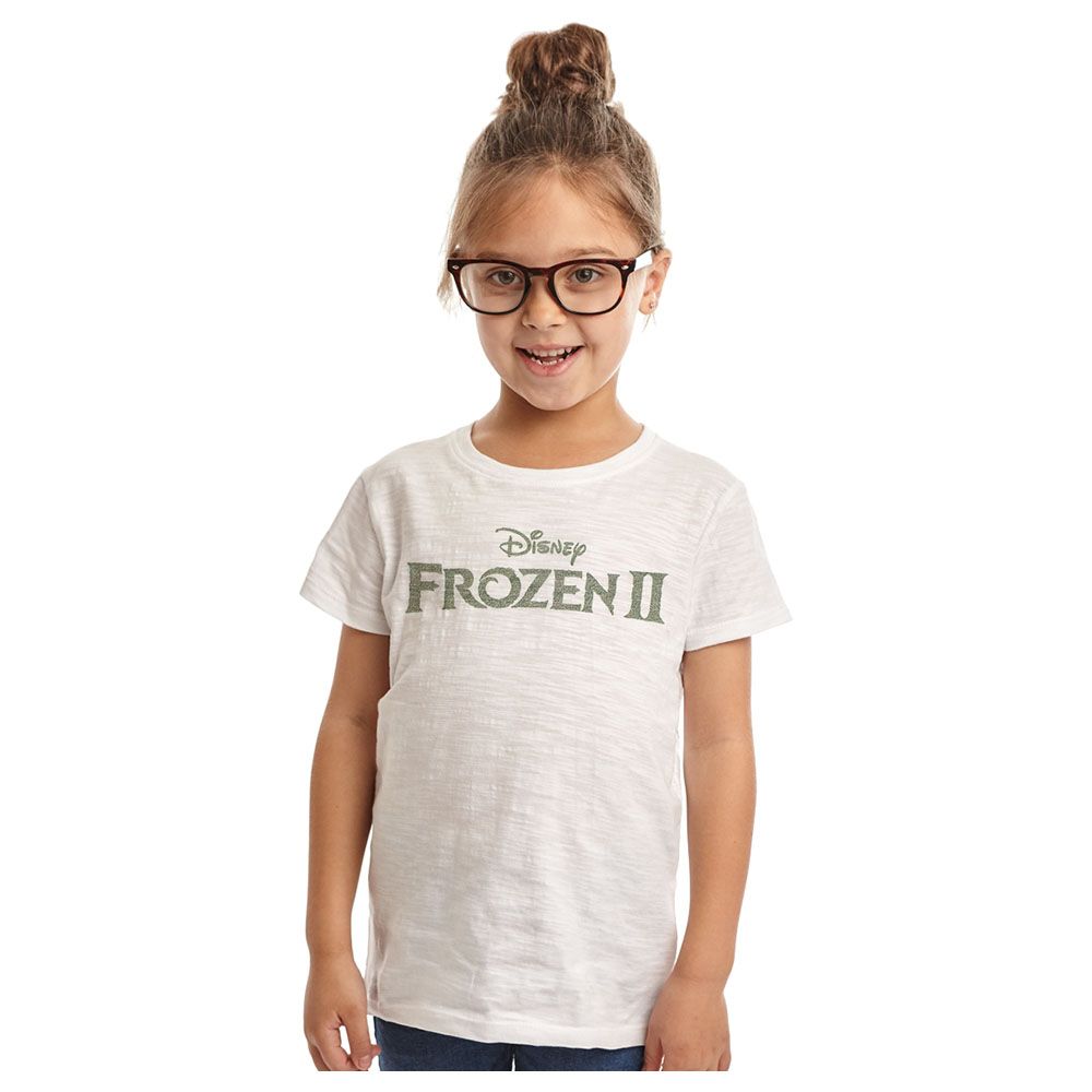 Fabric Flavours - Frozen 2 Glitter Logo T-Shirt White