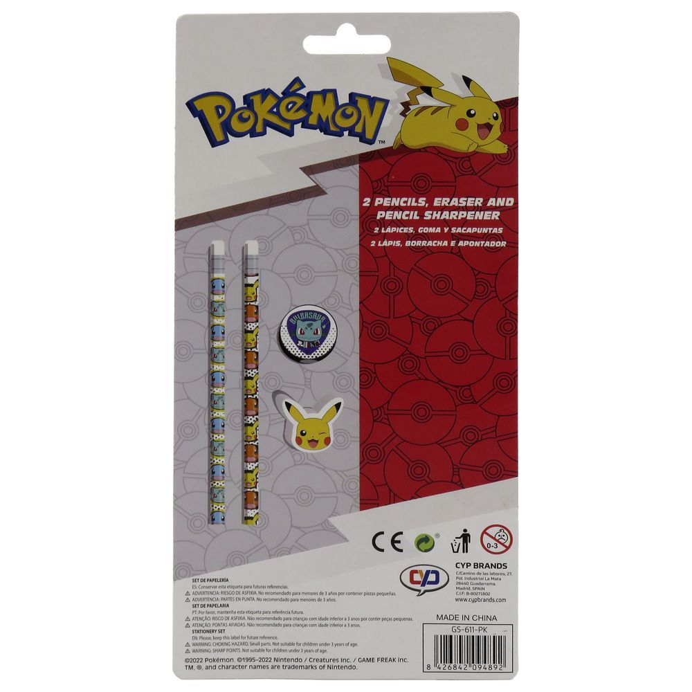 Pokemon - 4 Pcs Stationery Set