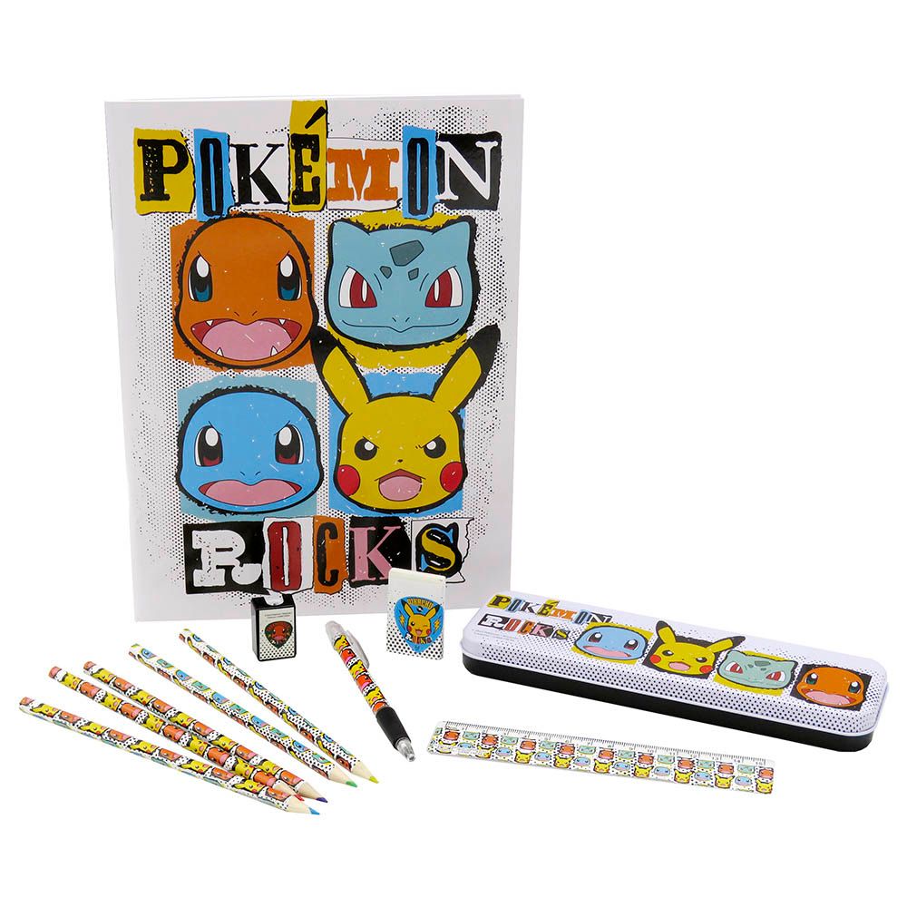 Pokemon - Stationery Set With Metal Pencil Case