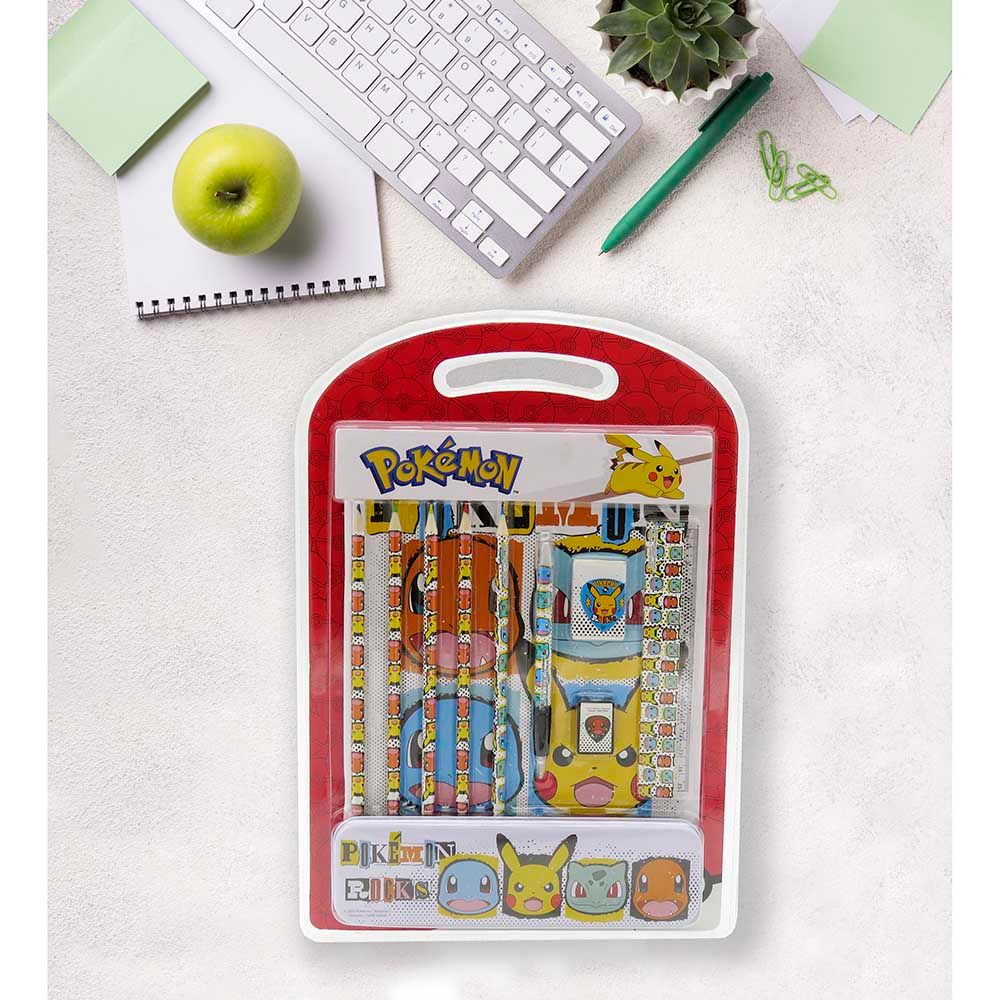 Pokemon - Stationery Set With Metal Pencil Case