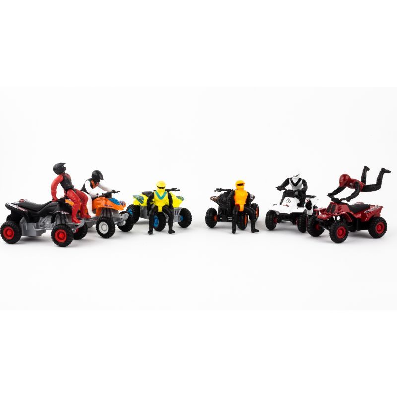 Maisto - 8cm Pullback Powered ATV - Black, Grey & Red