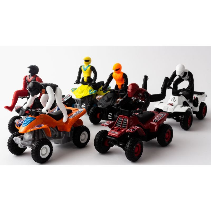 Maisto - 8cm Pullback Powered ATV - Black, Grey & Red