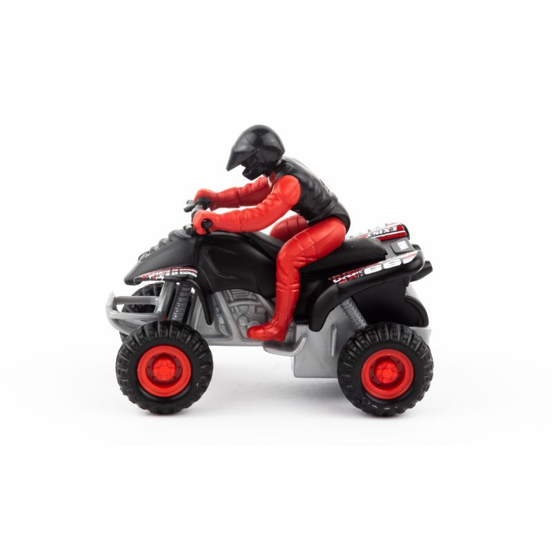 Maisto - 8cm Pullback Powered ATV - Black, Grey & Red