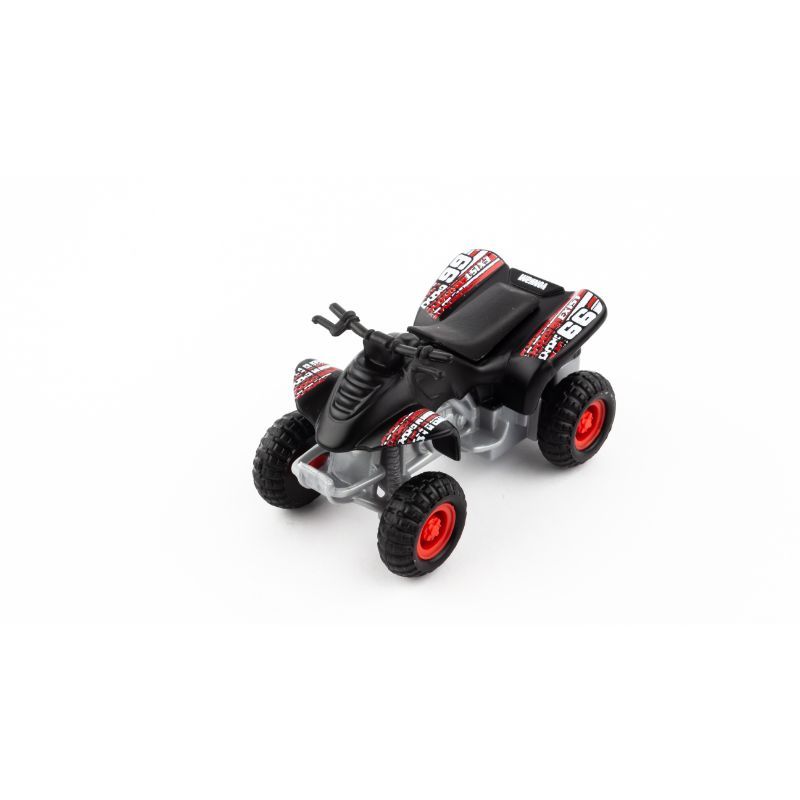 Maisto - 8cm Pullback Powered ATV - Black, Grey & Red