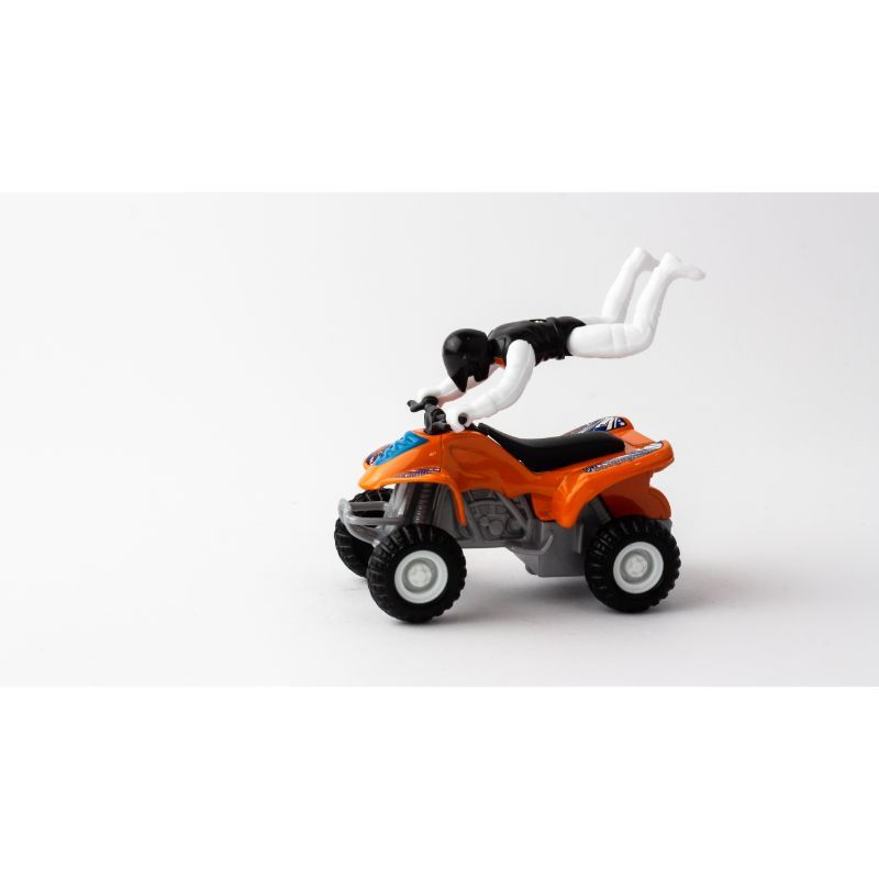 Maisto - 8cm Pullback Powered ATV - Orange & White