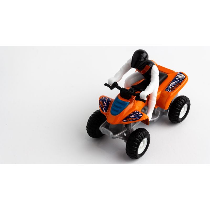 Maisto - 8cm Pullback Powered ATV - Orange & White