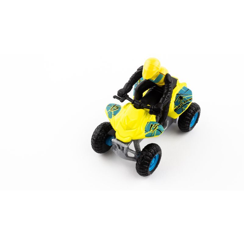 Maisto - 8cm Pullback Powered ATV - Black, Grey & Yellow