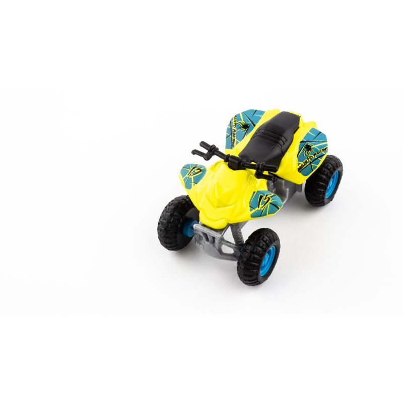 Maisto - 8cm Pullback Powered ATV - Black, Grey & Yellow