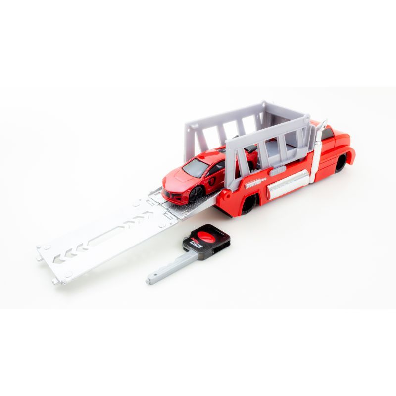 Maisto - Burnin Key Car - Launcher Hauler - Red & Orange