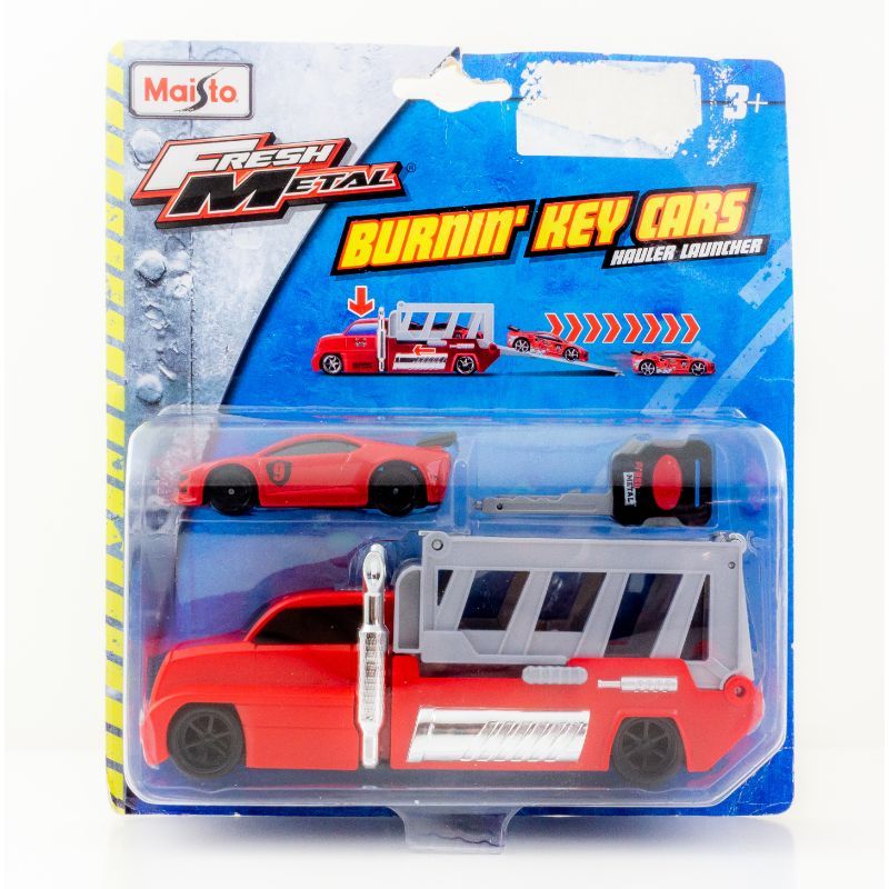 Maisto - Burnin Key Car - Launcher Hauler - Red & Orange