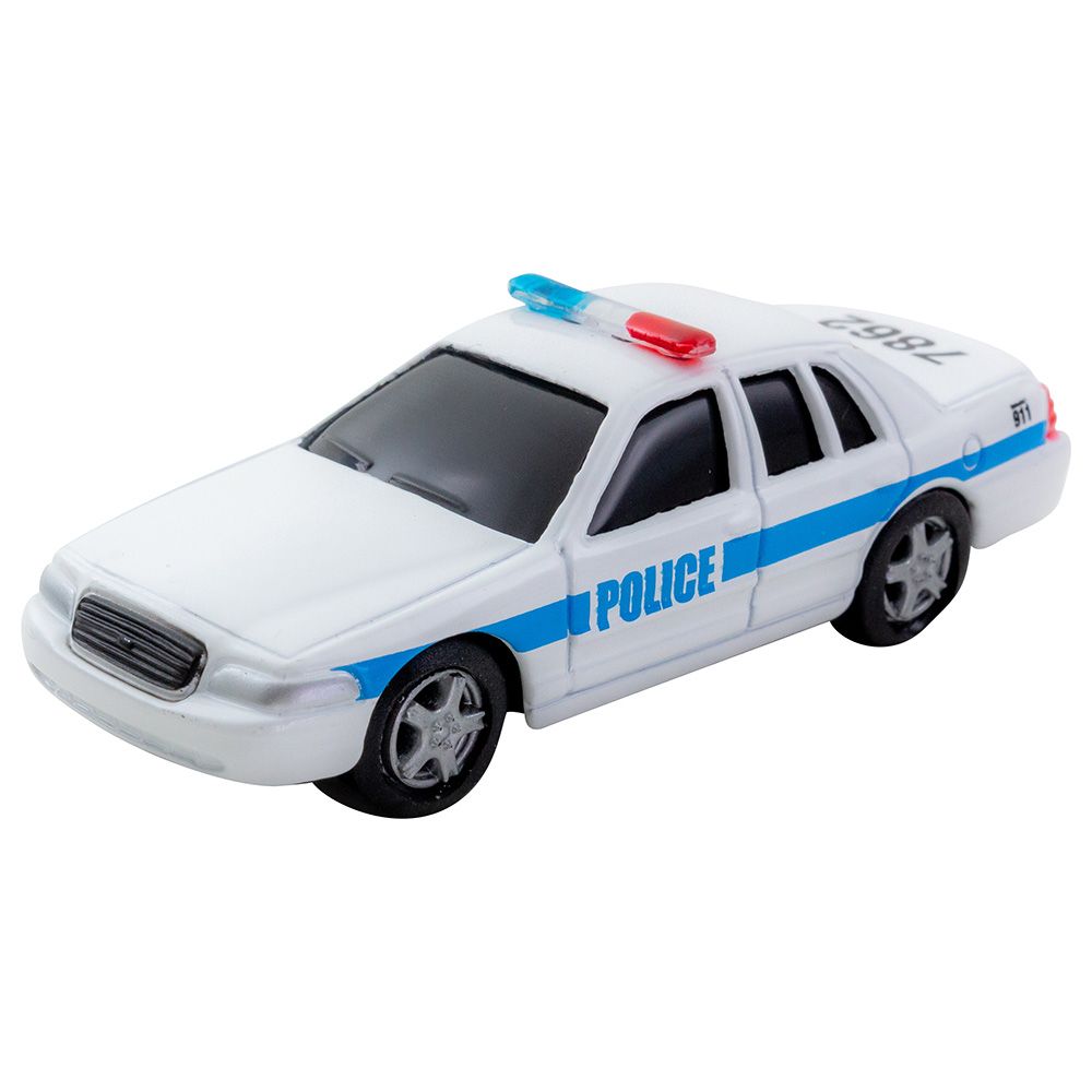 Maisto - Pullback Real Gears Police Car - White