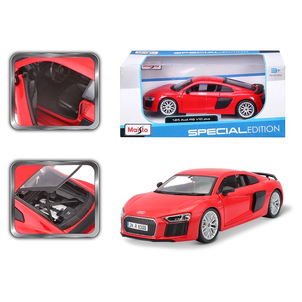 Maisto - 1:24 Scale Audi R8 V10 Plus Car - Red