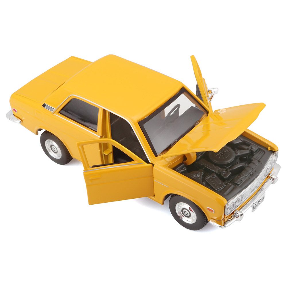 Maisto - 1:24 Scale 1971 Datsun 510 Car - Yellow