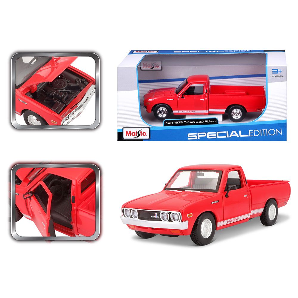 Maisto - 1:24 Scale 1973 Datsun 620 Pick up Truck - Red