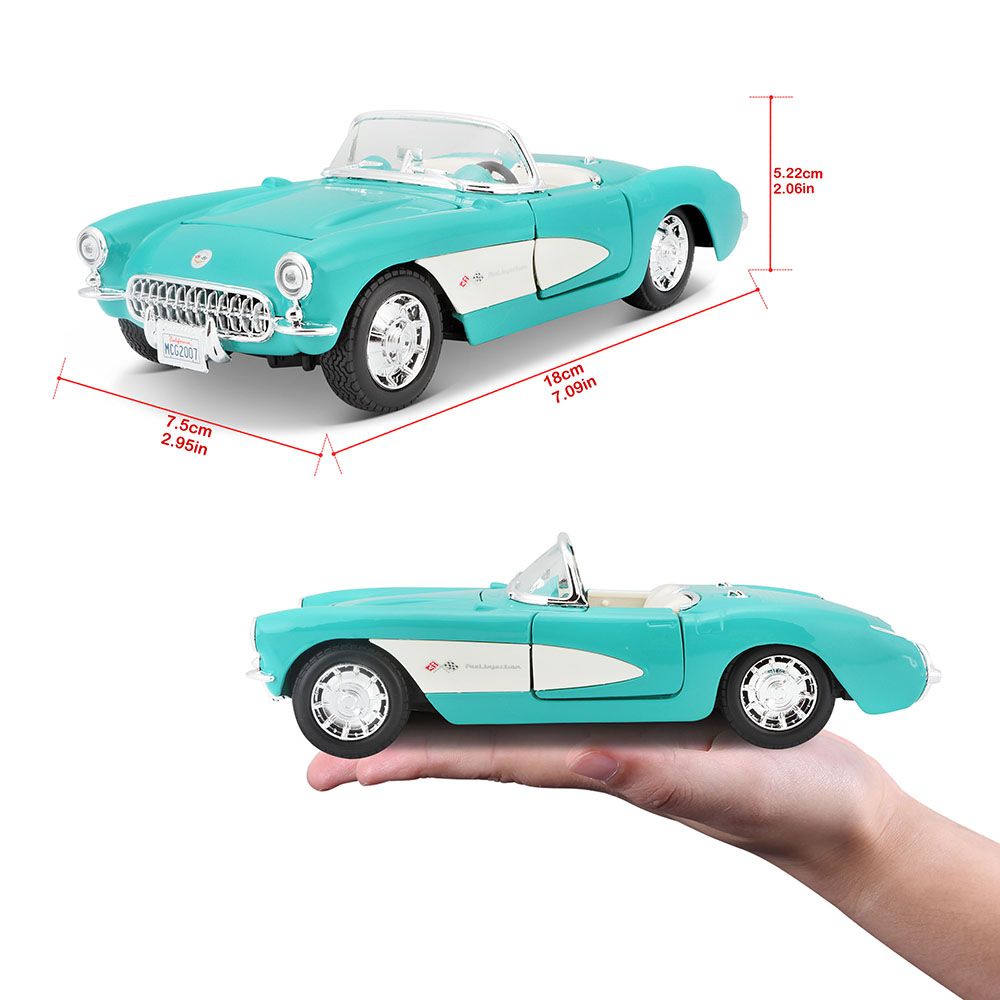 Maisto - 1:24 Scale 1957 Chevrolet Corvette Car - Green