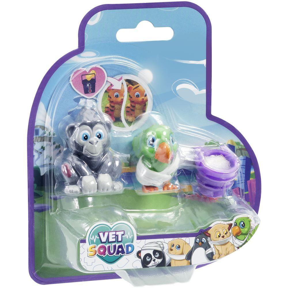 Vet Squad - Animals - Pack of 3 - Baby Chimp & Parrot