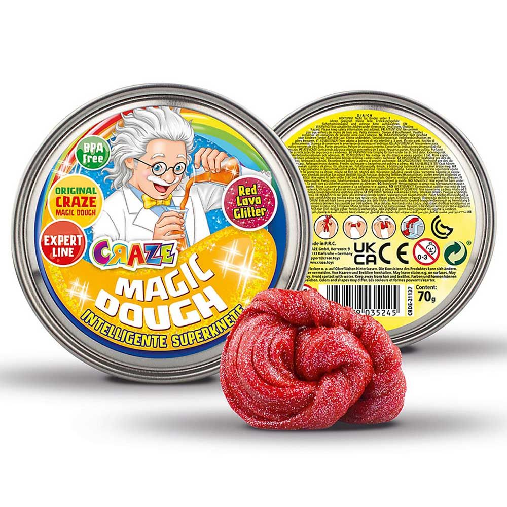 Craze Magic Dough - Expert Professor - Red Lava Glitter